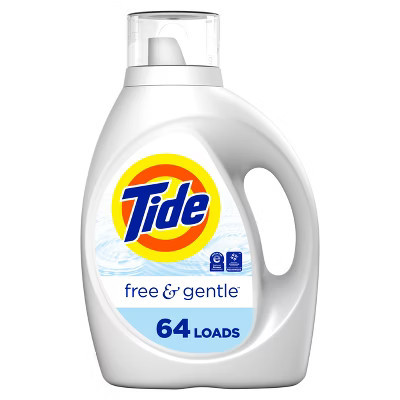 Tide Free & Gentle Non-HE Liquid Laundry Detergent - 84 fl oz: 64 Loads, Plastic Bottle, Concentrated Formula | Target