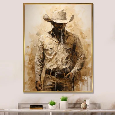 Minimalism Cowboy Painting II - Cowboys Wall Art | Wayfair North America