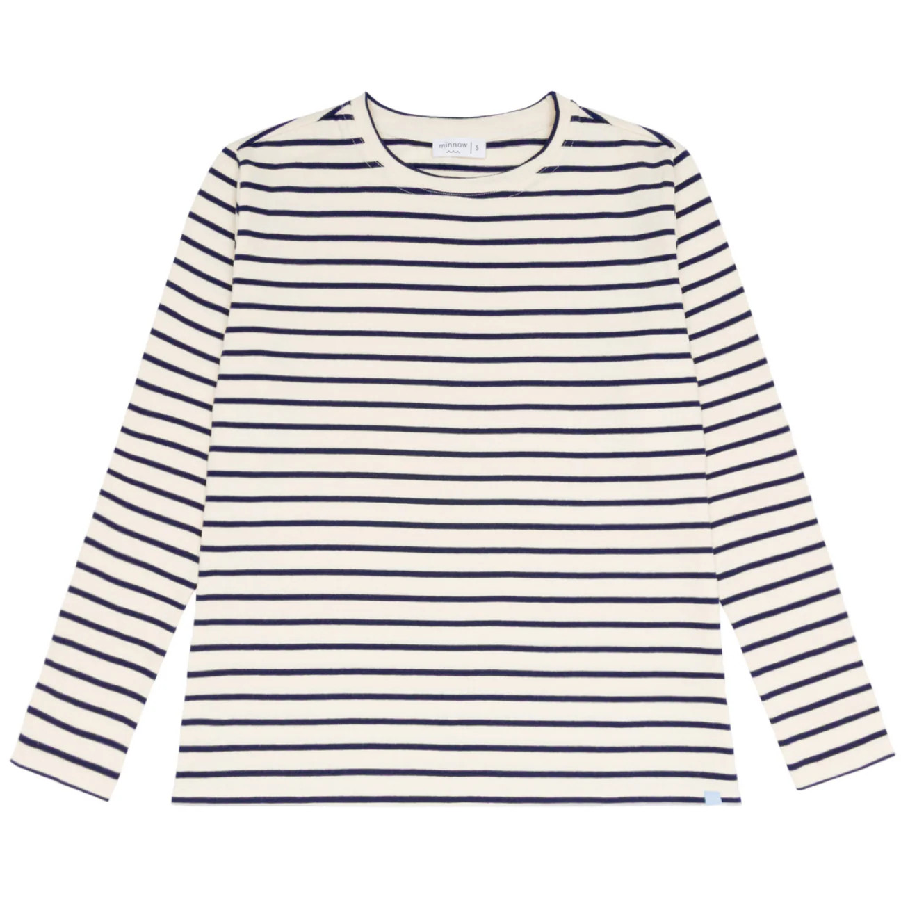 women's cream and navy stripe long sleeve tee | Minnow