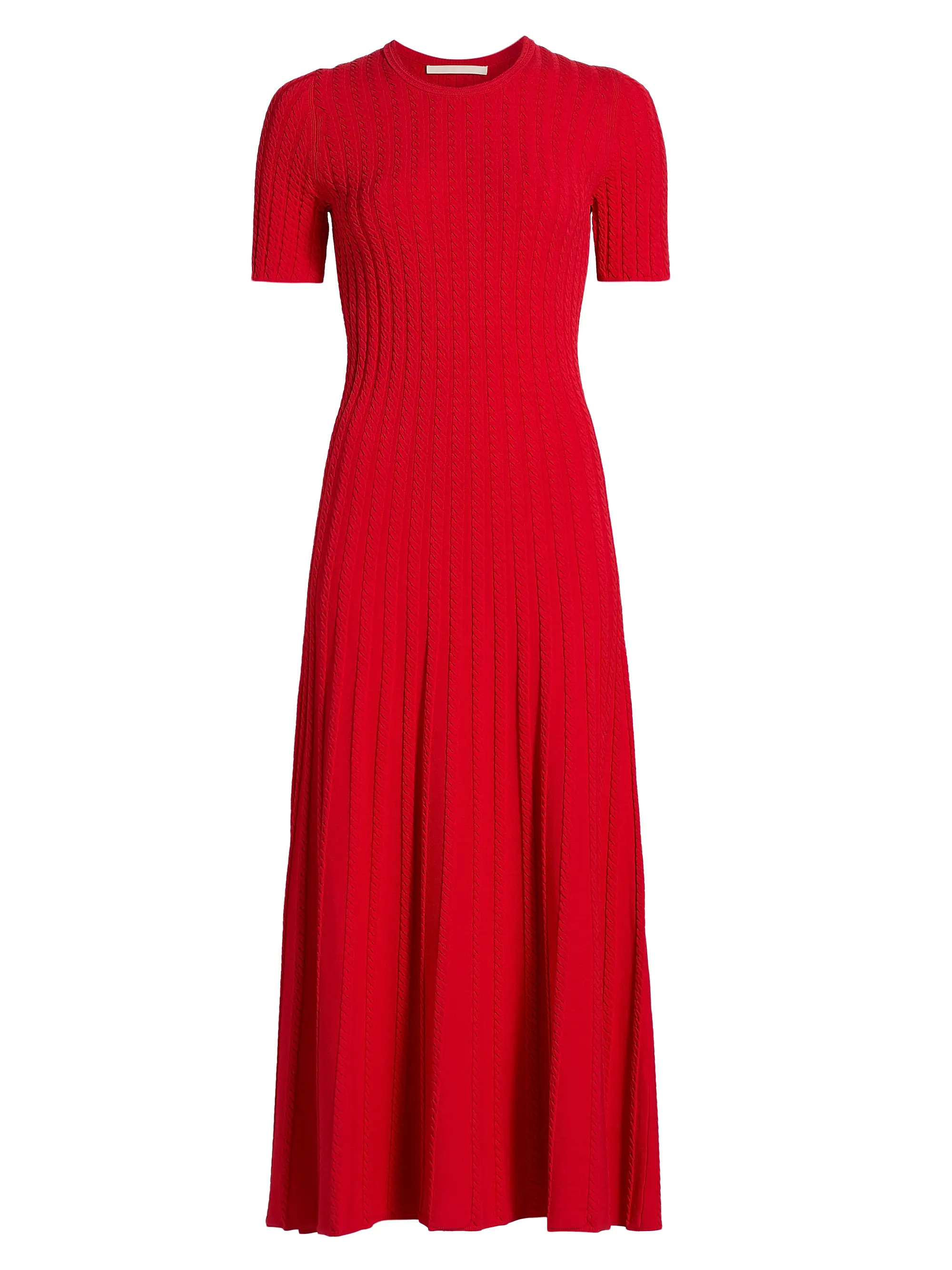 Cable-Stitch Short-Sleeve Sweaterdress | Saks Fifth Avenue