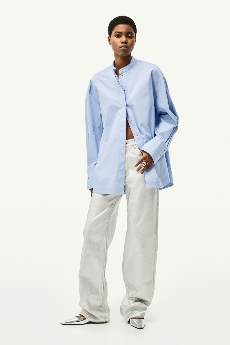 Oversized Grandad Shirt - Light blue - Ladies | H&M AU | H&M (AU)