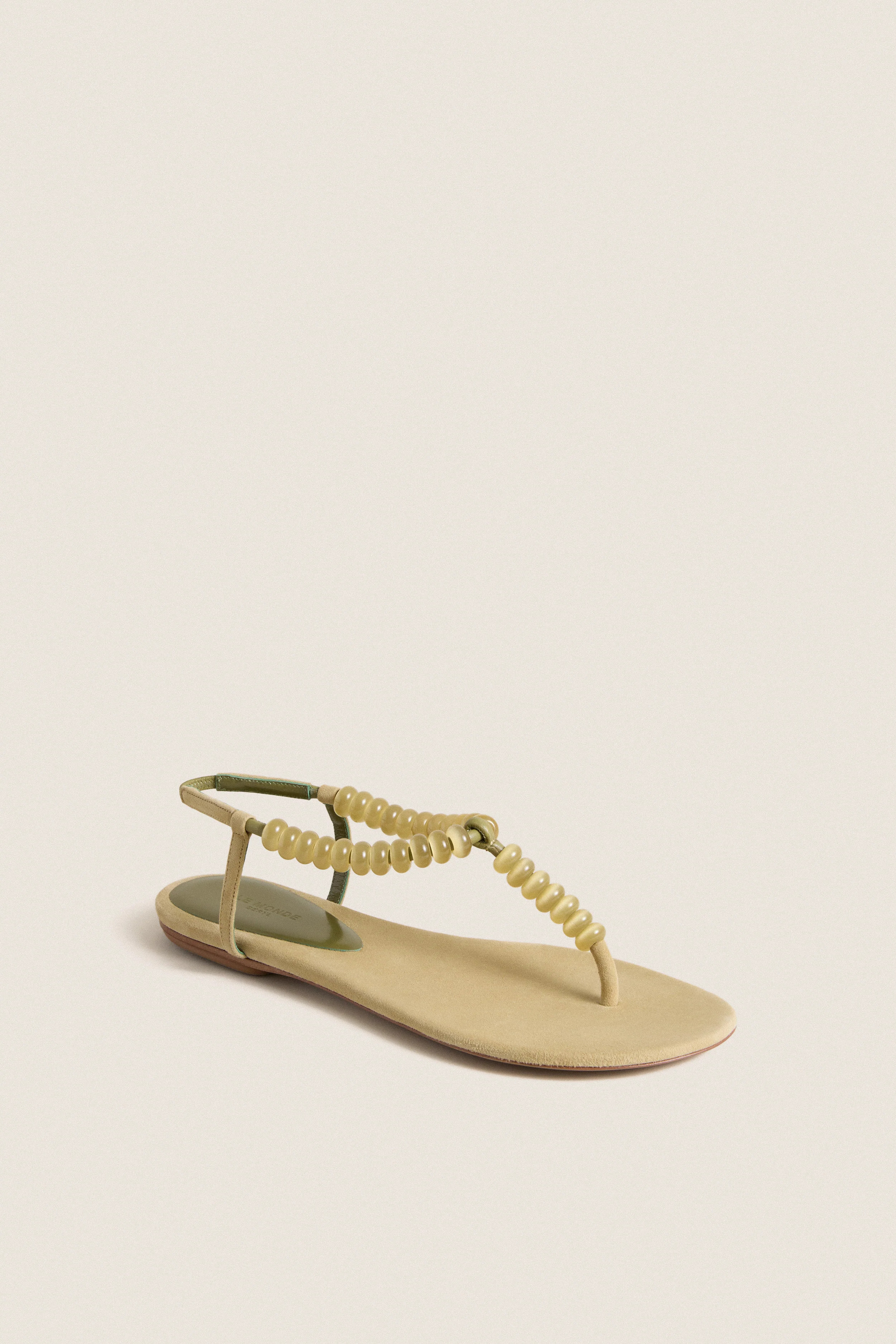 Grey Green Beaded Thong Sandals | Tuckernuck (US)