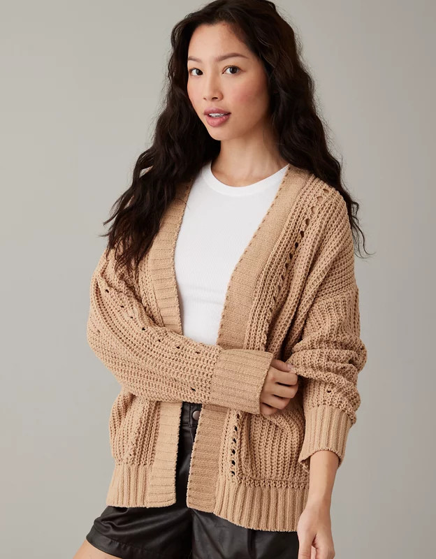 AE Slouchy Chenille Cardigan | American Eagle Outfitters (US & CA)