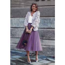 My Secret Garden Tulle Maxi Skirt in Purple for Romantic Brunches & Evening Plans | Chicwish