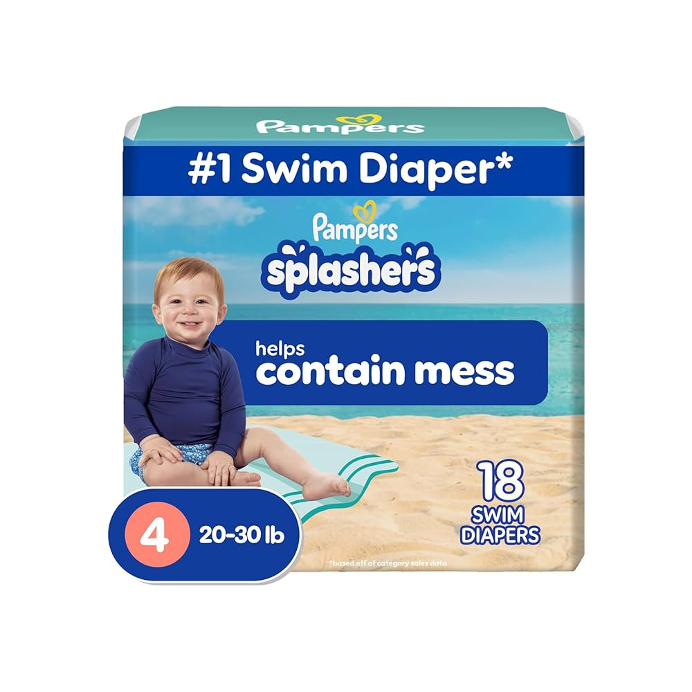 Pampers Swim Diapers - Splashers - Size 4, 18 Count, Gap-Free Disposable Baby Swimming Pants | Amazon (US)
