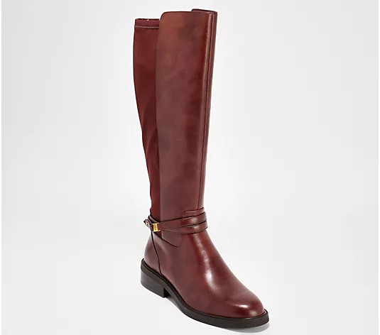 Vince Camuto Medium Calf Leather or Suede Tall Boot - Amabel - QVC.com | QVC