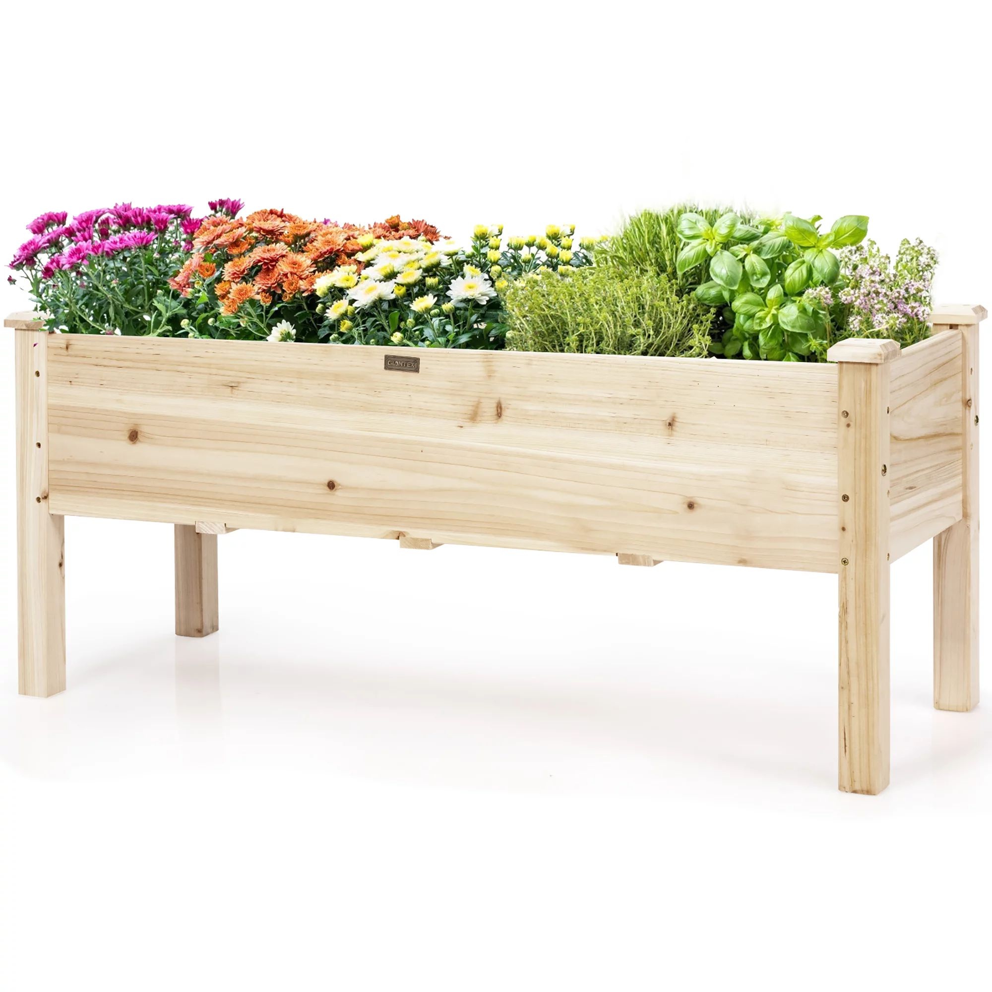 Costway Raised Garden Bed Elevated Planter Box Wood for Vegetable Flower Herb | Walmart (US)