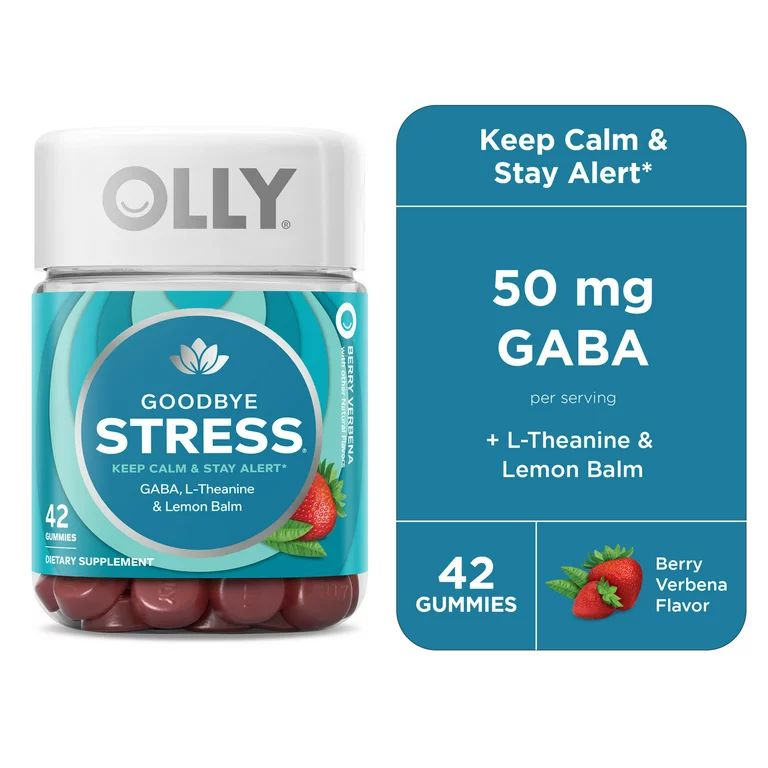 OLLY Goodbye Stress Gummy, GABA, L-Theanine, Lemon Balm, Berry, 42 Ct | Walmart (US)