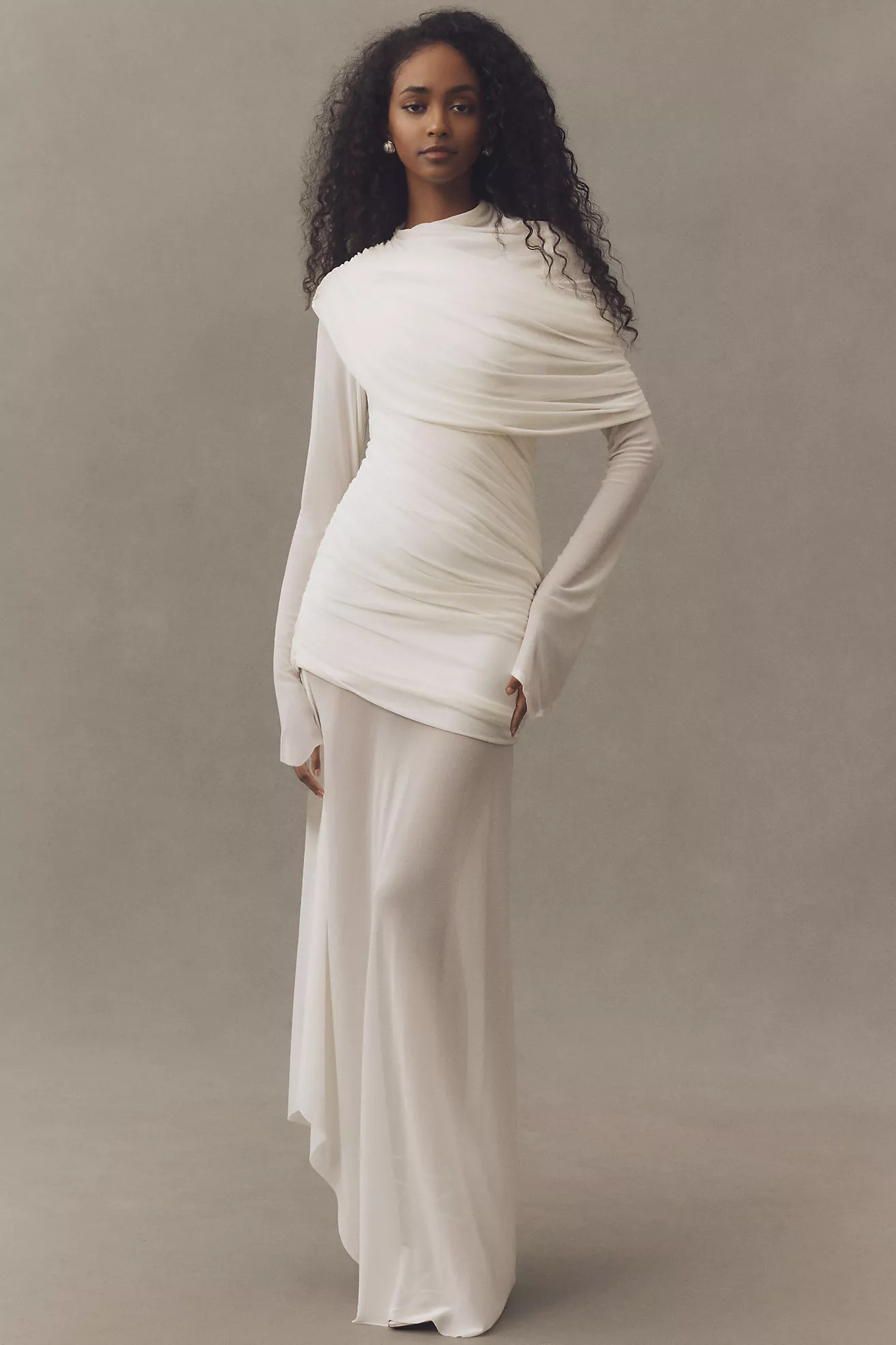 Deme by Gabriella Isla Long-Sleeve Draped Maxi Dress | Anthropologie (US)