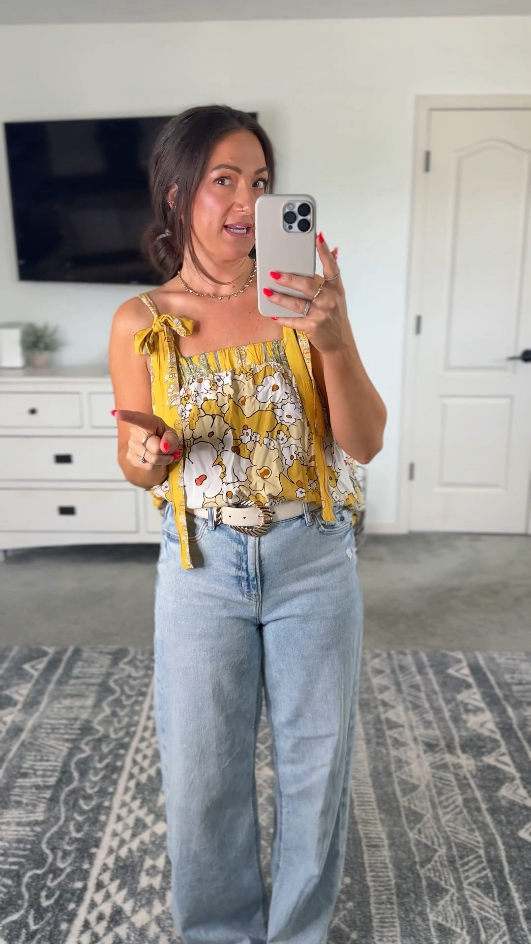 Cute spring outfit. Love the versatility of a tie strap and these wide legs are my fav pair! In my true size in both

#LTKootd #LTKPetite #LTKSaleAlert