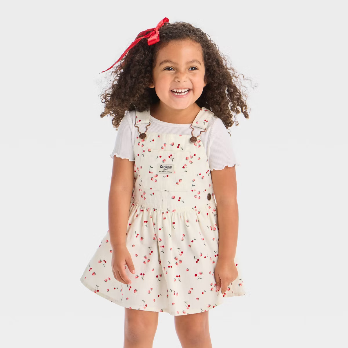 OshKosh B'gosh Toddler Girls' Fruit Printed Shortalls - White | Target
