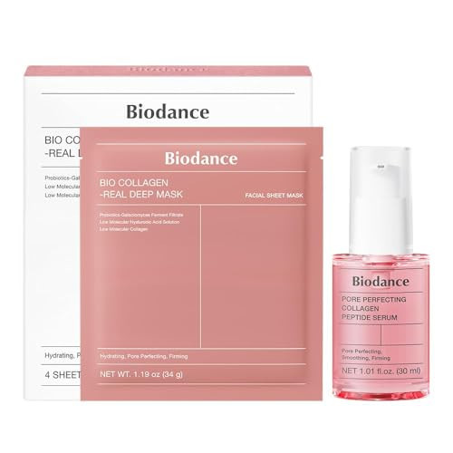 BIODANCE Collagen Duo: Bio Collagen Real Deep Mask & Collagen Peptide Serum Pink Duo Bundle for Glass Skin, Plumping Hydration, Firming, Korean Skin Care, Skin Care Set | Amazon (US)