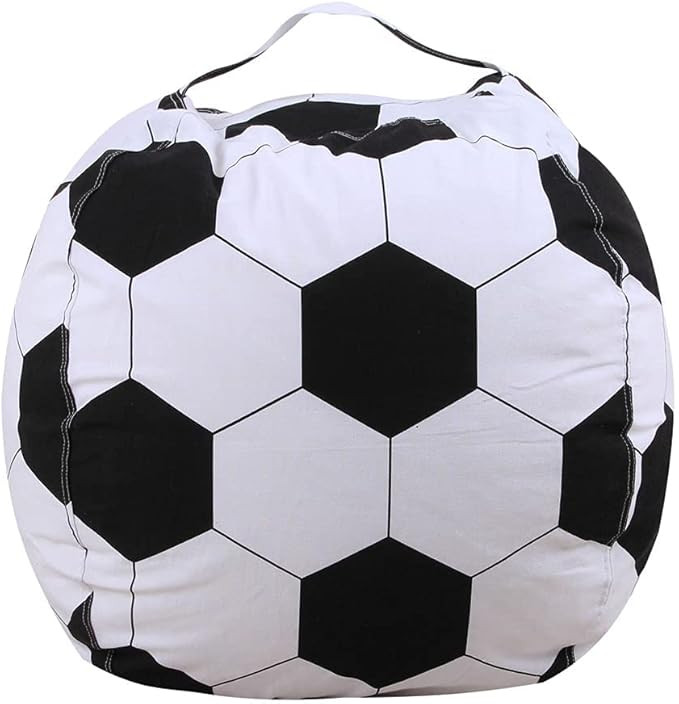 LMYOVE Stuffed Animal Storage Bean Bag Chair Cover (No Filler), Soccer Bean Bag Chair Cover for S... | Amazon (US)