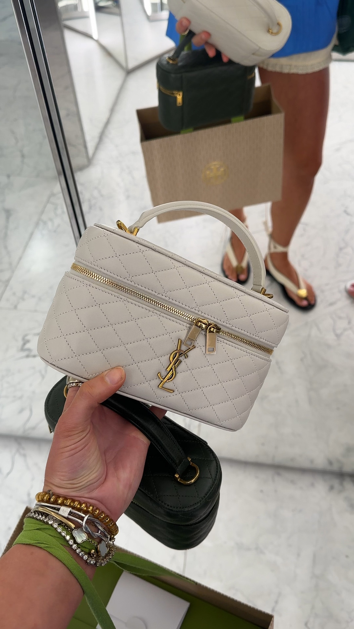 VANITY BAG DECORATED WITH THE CASSANDRE AND DIAMOND-QUILTED OVERSTITCHING.
FULLY LINED IN LEATHER, THE BAG FEATURES AN ADJUSTABLE AND DETACHABLE CHAIN STRAP FOR MULTIPLE CARRY OPTIONS.

#LTKootd #LTKTravel #LTKWedding