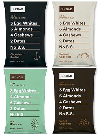 RxBar Real Food Protein Bars Chocolate Variety Pack, 4 Flavors | Amazon (US)