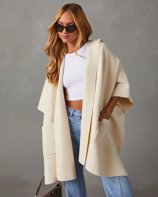 Dempsey Oversized Open Front Caridgan - Ivory | VICI
