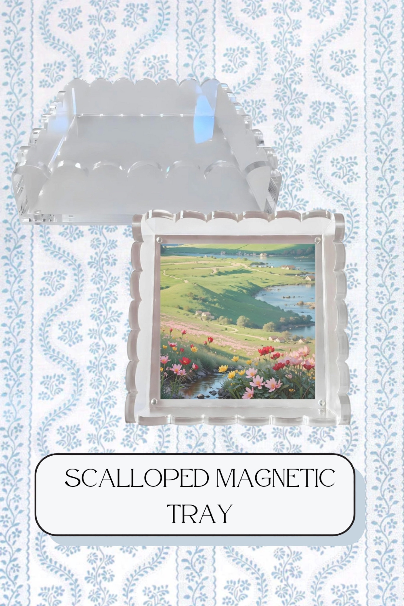 The best price I’ve seen in this acrylic magnetic tray! You can switch out the photo, add a colorful napkin or even a swatch of wallpaper. 

#LTKHome #LTKSaleAlert