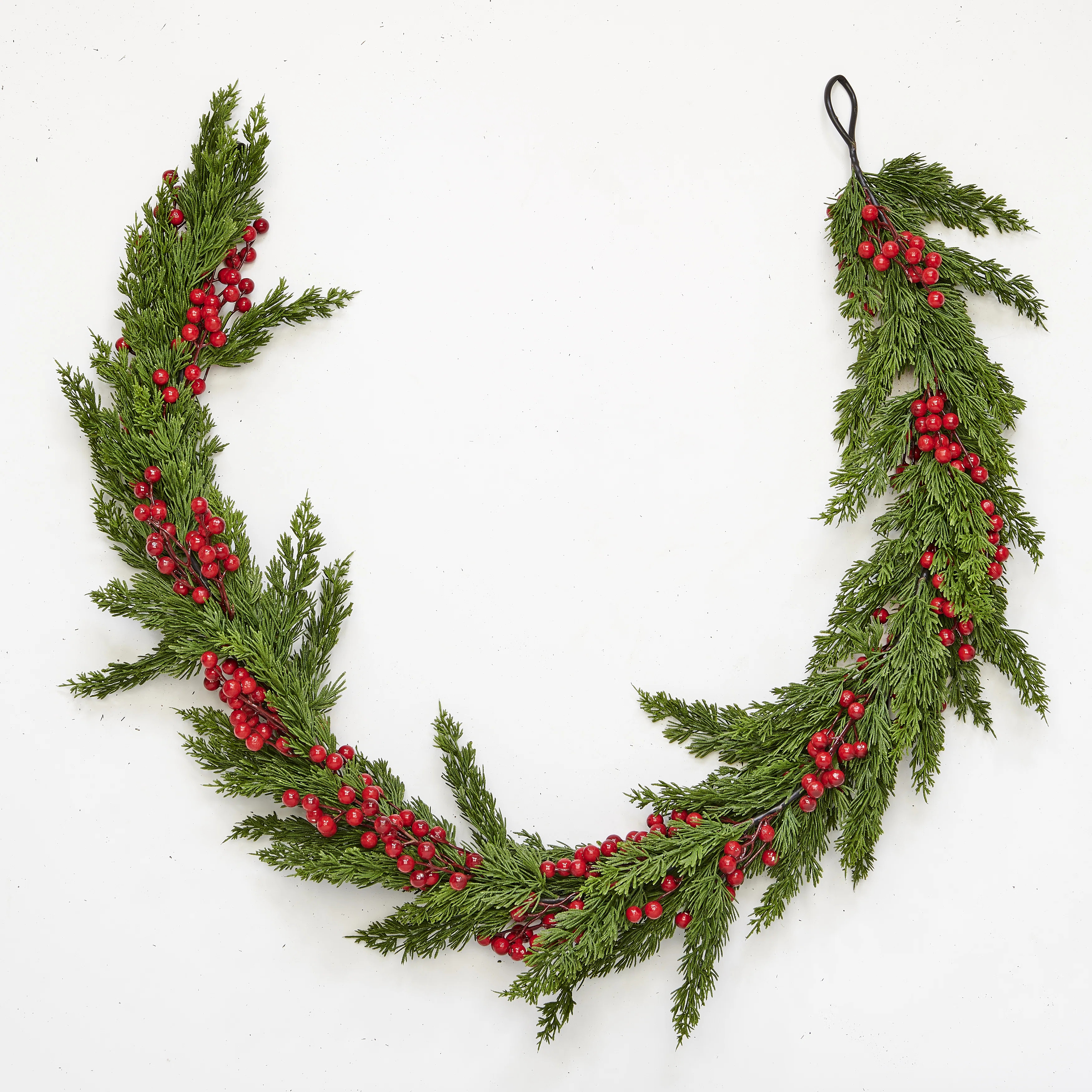 The Holiday Aisle® 65" Faux Red Berries Cypress Garland | Wayfair | Wayfair North America