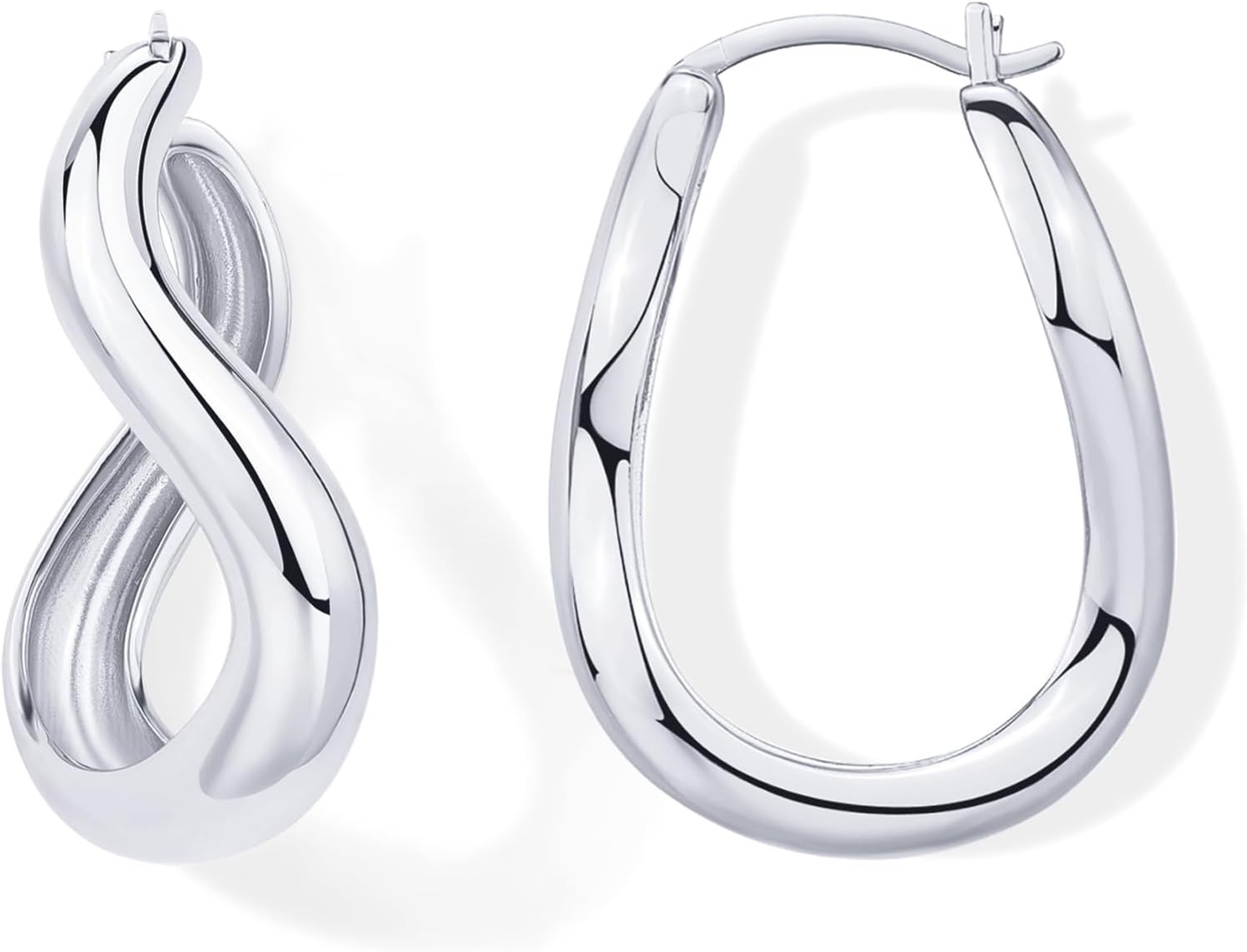 PAVOI 14K Gold Plated Sterling Silver Posts Chunky Wavy Hoops for Women | Lightweight Statement E... | Amazon (US)