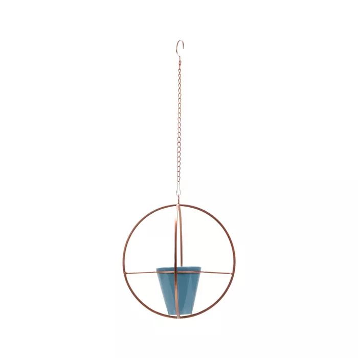 Copper Hanging Planter with Ceramic Pot - Foreside Home & Garden | Target
