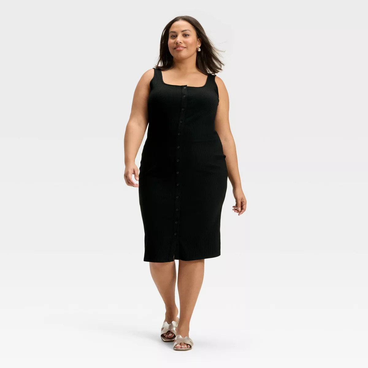 Women's Knit Button-Front Midi Dress - A New Day™ | Target