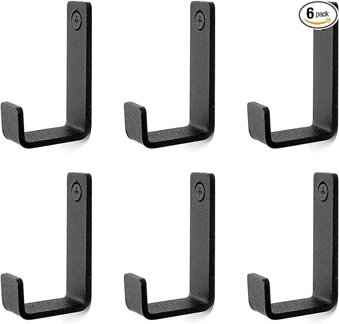 Piffny 6 Pack Heavy Duty Coated Stainless Steel Hooks for Indoor & Outdoor Use (Black) - - Amazon... | Amazon (US)