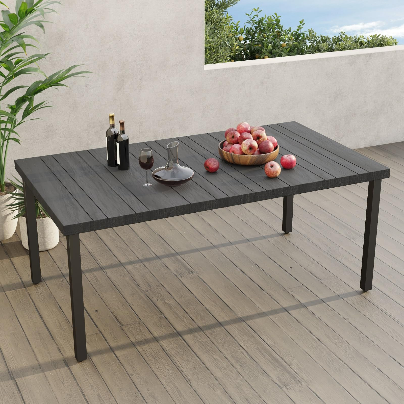 Grand patio 71.5" x 39" Outdoor Dining Table, Rectangular Patio Table, Embossed Woodgrain with 1.... | Amazon (US)