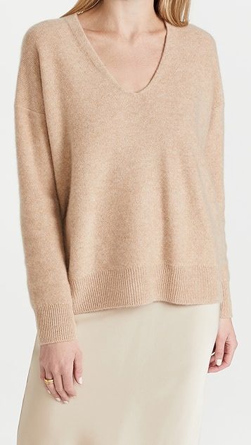 Relaxed V Neck Pullover Cashmere Sweater | Shopbop