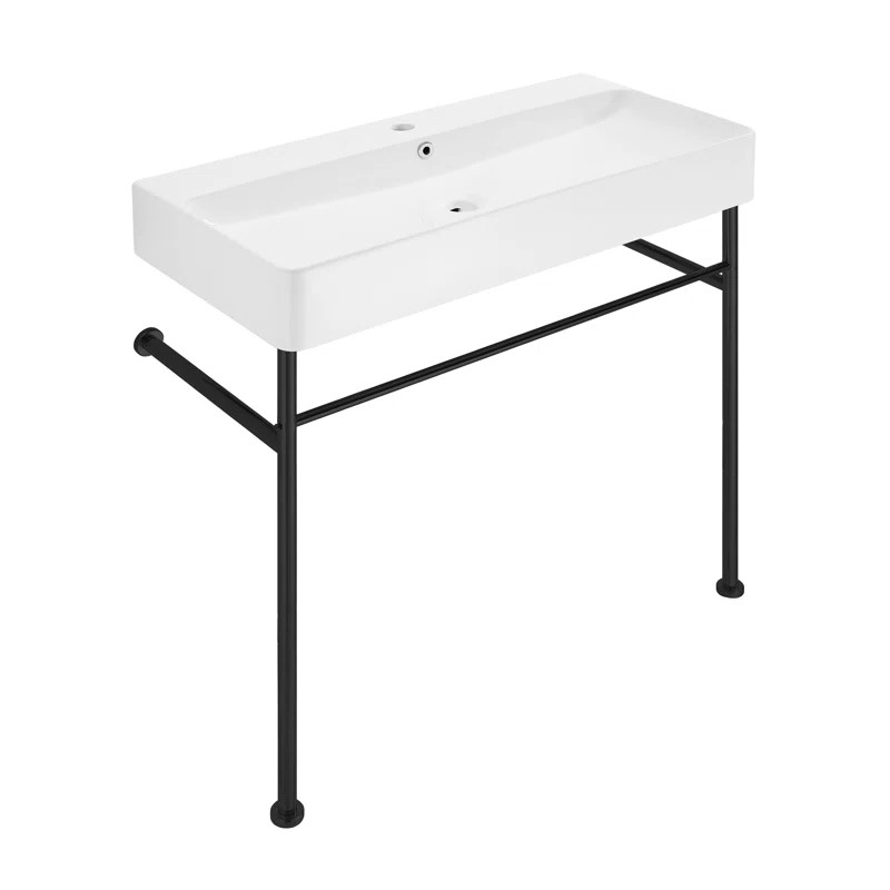 SM-CS733 Carre 36" Tall Ceramic Rectangular Console Bathroom Sink with Overflow | Wayfair North America