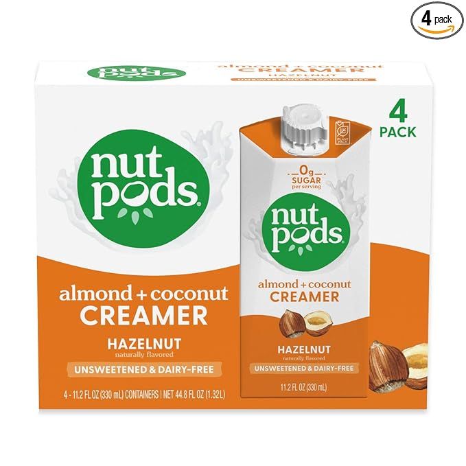 nutpods Hazelnut Dairy-Free Creamer (4-pack) Unsweetened Whole30/Paleo/Keto/Vegan | Amazon (US)