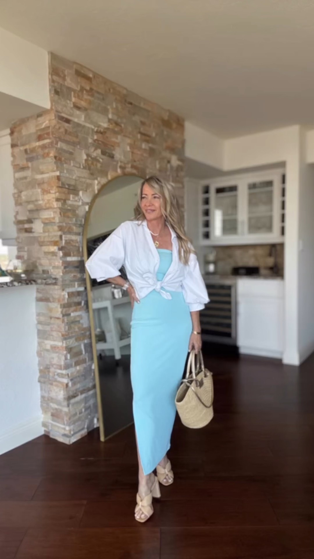 This under $40 bodycon maxi dress is a warm-weather favorite—flattering, comfy, and versatile enough to dress up or down! I’ve collected it in multiple colors because it’s that good. Styled here with a white button-up and straw tote for a casual-chic vibe.

Would you wear this for brunch or beach day?

#LTKOver40 #LTKStyleTip #LTKWatchNow