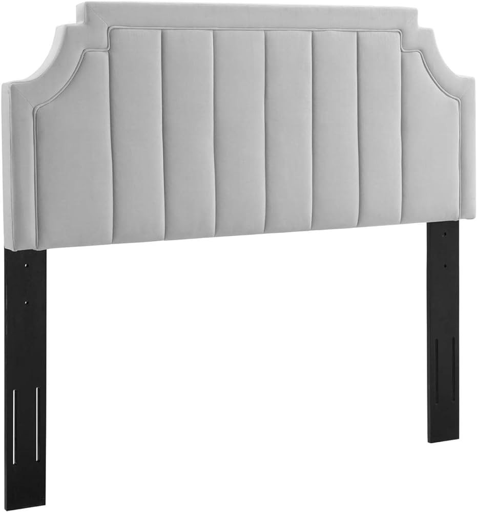 Modway Alyona Channel Tufted Performance Velvet Headboard, Twin, Light Gray | Amazon (US)