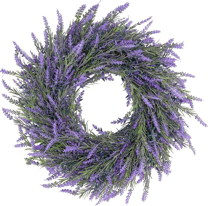 22'' Spring Wreaths for Front Door Non Fading，Not Withering Lavender Spring Wreath, All Seasons... | Amazon (US)
