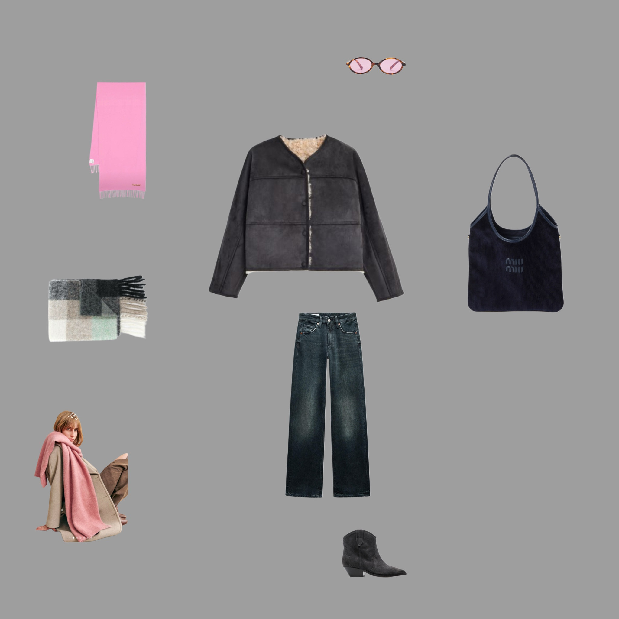 LESS IS MORE
two sided STAND JACKET
jeans
Boots ISABEL MARANT
Pink scarf
ACNE scarf
Miu Miu glasses
Accessories 

#LTKstyletip #LTKeurope #LTKwinter