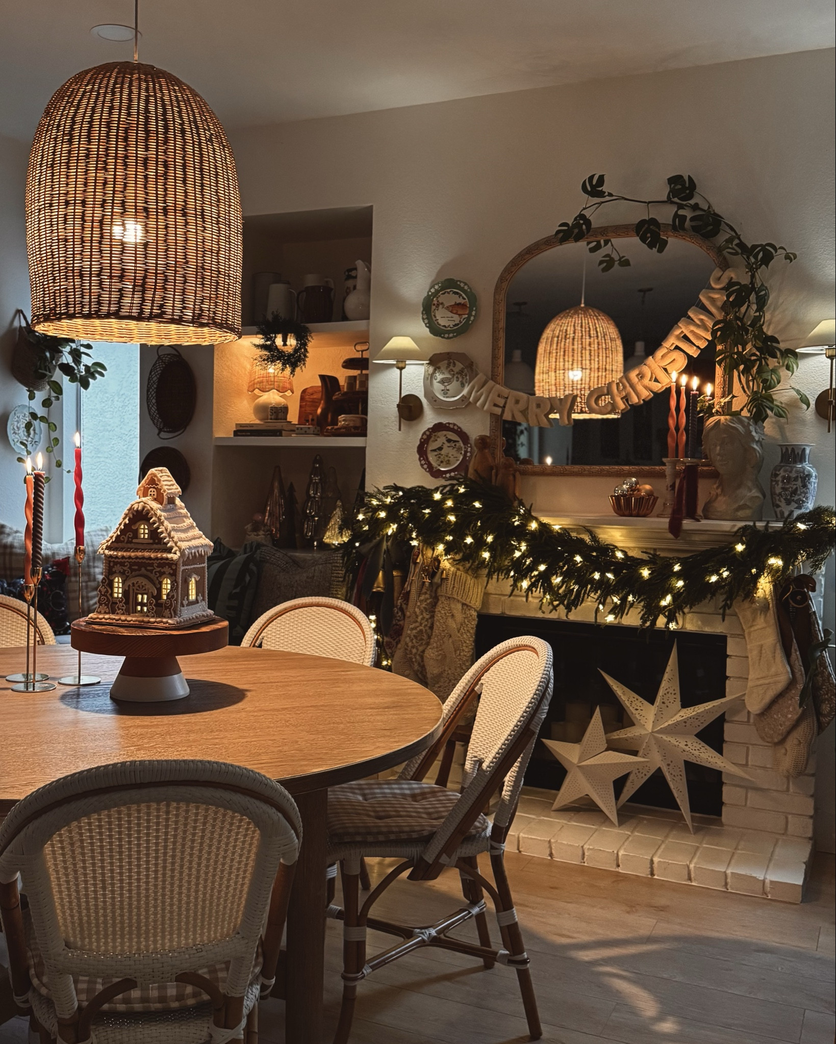 Moody day in the dining room. The felt Christmas garland is my fave! Layers of cozy happening in here. 

#LTKHome #LTKCyberWeek #LTKHoliday