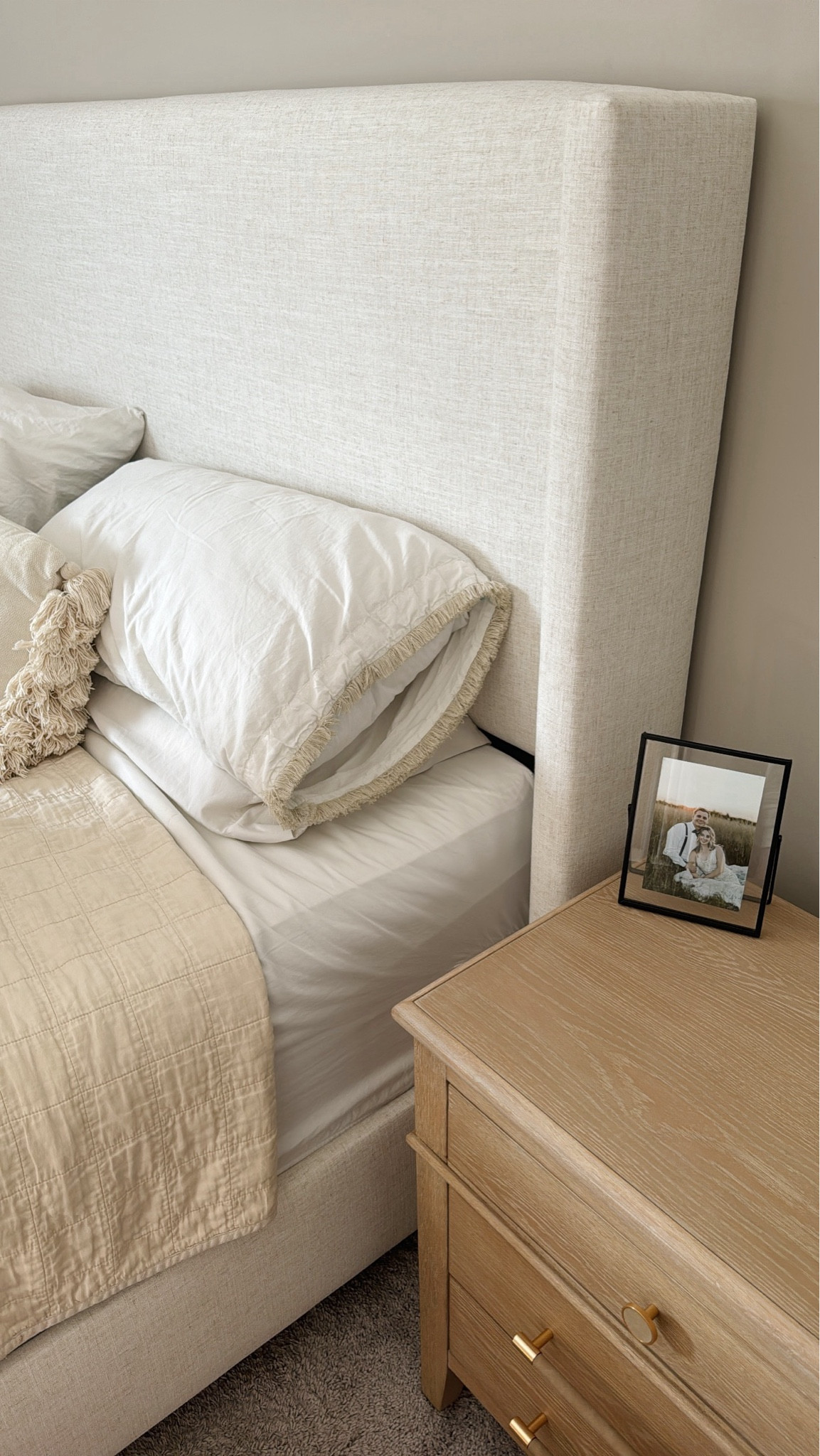 bedroom refresh 😍 looked at so many bed frames and kept coming back to this one ☁️ in the color linen talc

#LTKHome