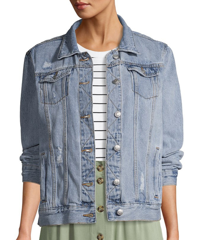 Time and Tru - Time and Tru Women's Trucker Jean Jacket - Walmart.com | Walmart (US)
