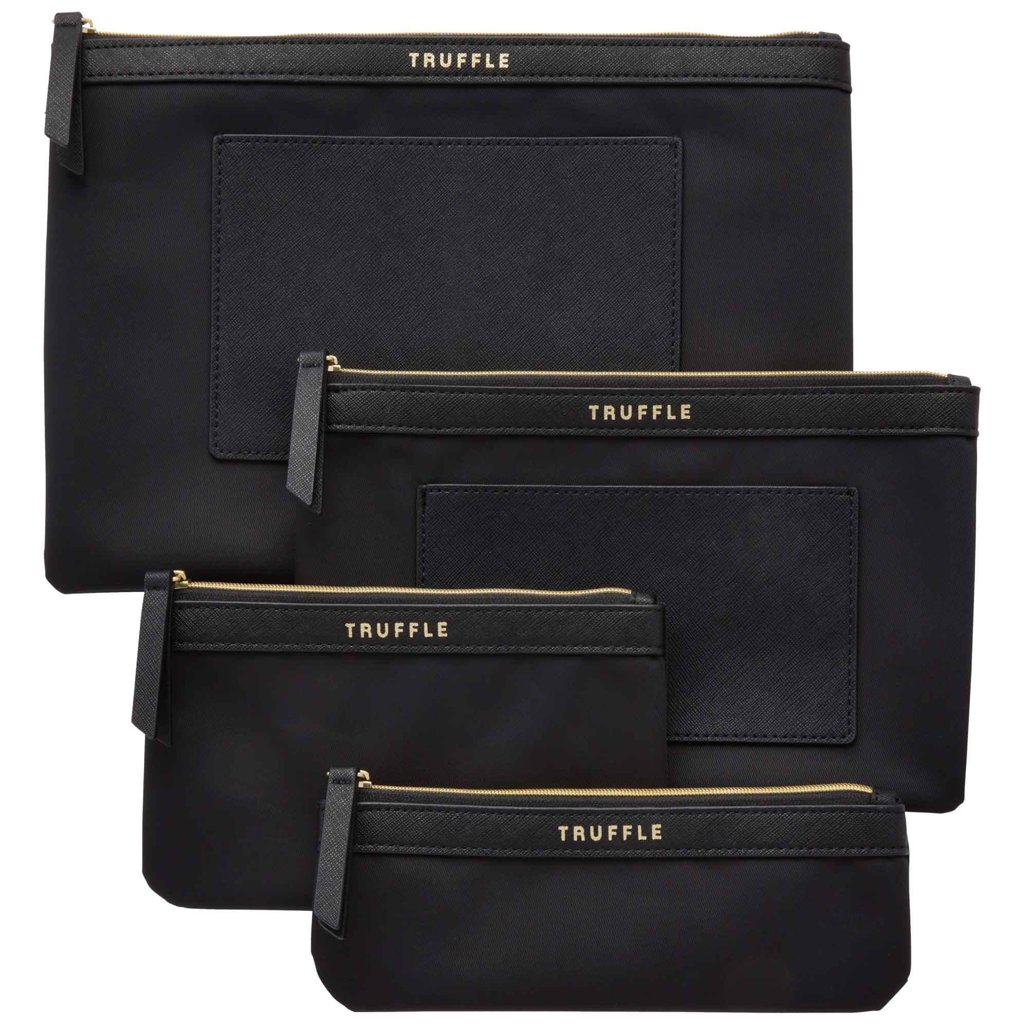 Recycled Nylon Pouch Set - 4 Nylon Zipper Pouches | Truffle | Truffle