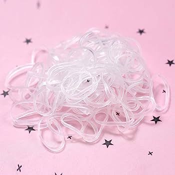 Youxuan 1000-Pack Elastic Hair Ties Non-slip Rubber Hair Bands for Girls, Clear | Amazon (US)