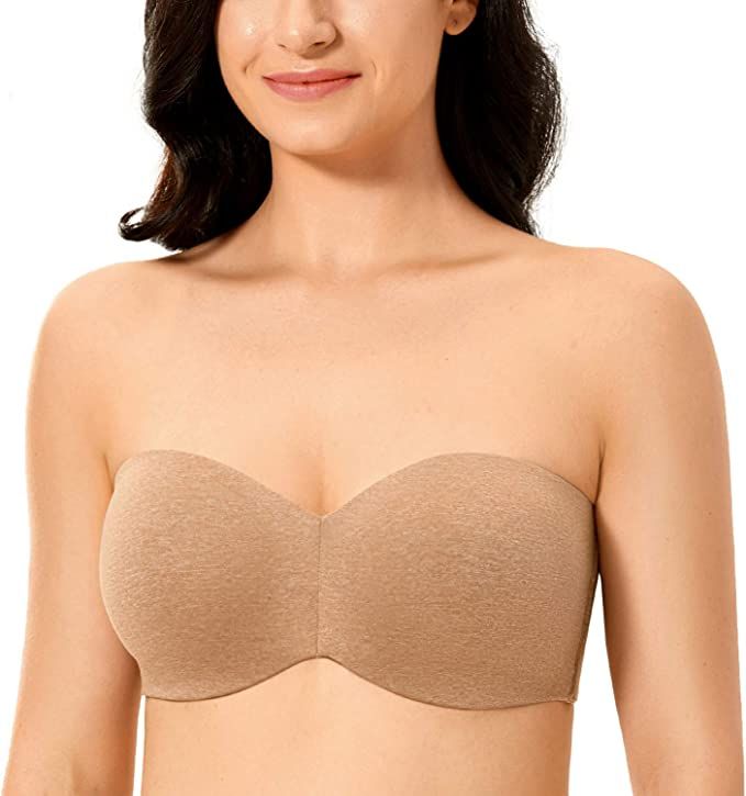 DELIMIRA Women's Strapless Bra Unlined Underwire Minimizer Plus Size Support | Amazon (US)