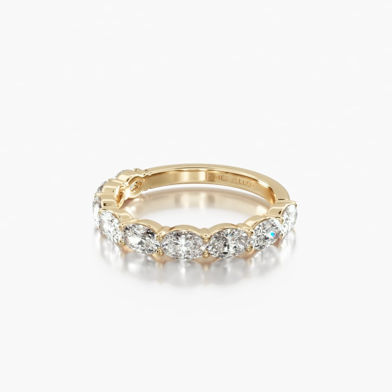 14K Yellow Gold East West Oval Diamond Wedding Ring-15040y14 | JamesAllen