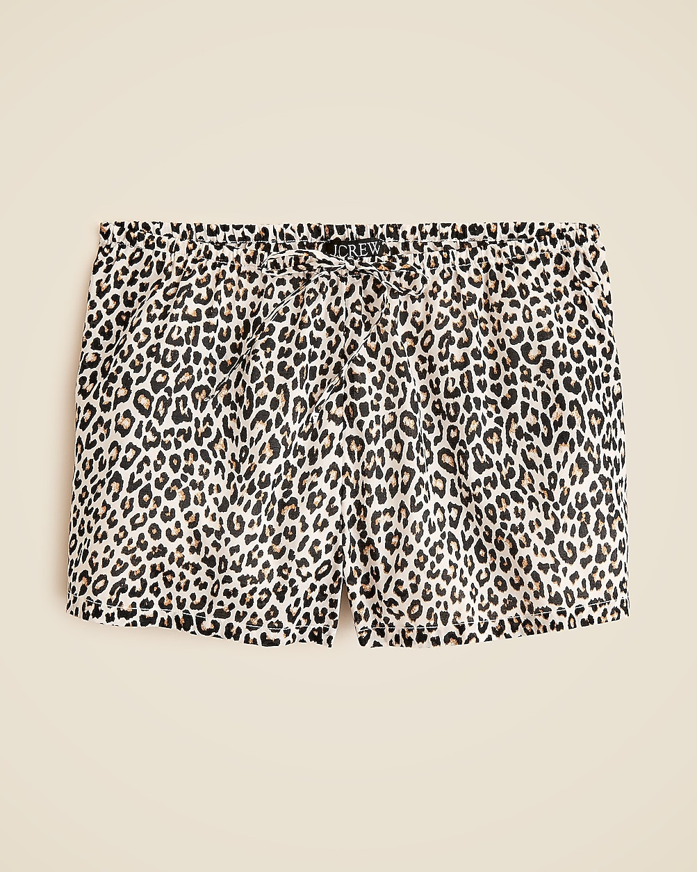 Cotton voile beach short in leopard print | J. Crew US