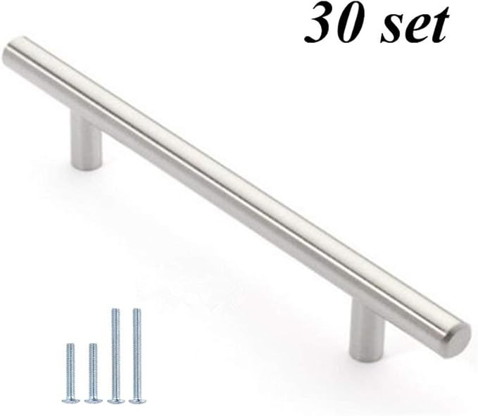 12mm Stainless Steel Kitchen Cabinet Handles T Bar Pull (10" Overall Length,6.3" Hole Centers) | Amazon (US)