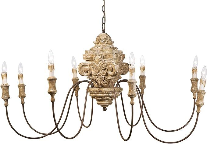 Regina Andrew Wood Carved Chandelier | Ceiling Light Fixture with 8 Socket 60 Watts Max E12 Cande... | Amazon (US)
