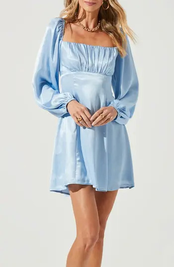Long Sleeve Satin Minidress | Nordstrom