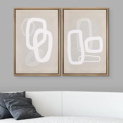 SIGNWIN Framed Canvas Print Wall Art Set Mid-Century Spiral Ring Collage Abstract Shapes Illustratio | Amazon (US)