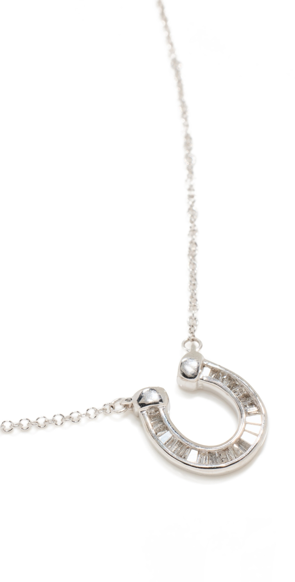 Adina Reyter Baguette Horseshoe Necklace Diamond One Size | Shopbop