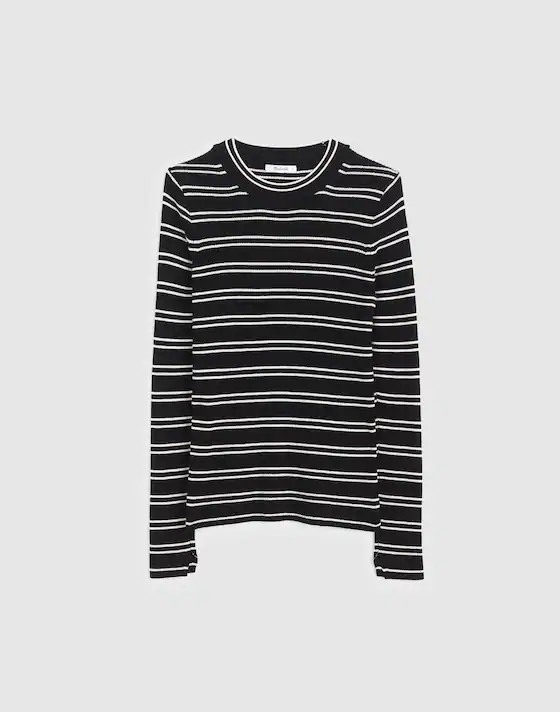 Slit-Sleeve Crewneck Sweater in Stripe | Madewell