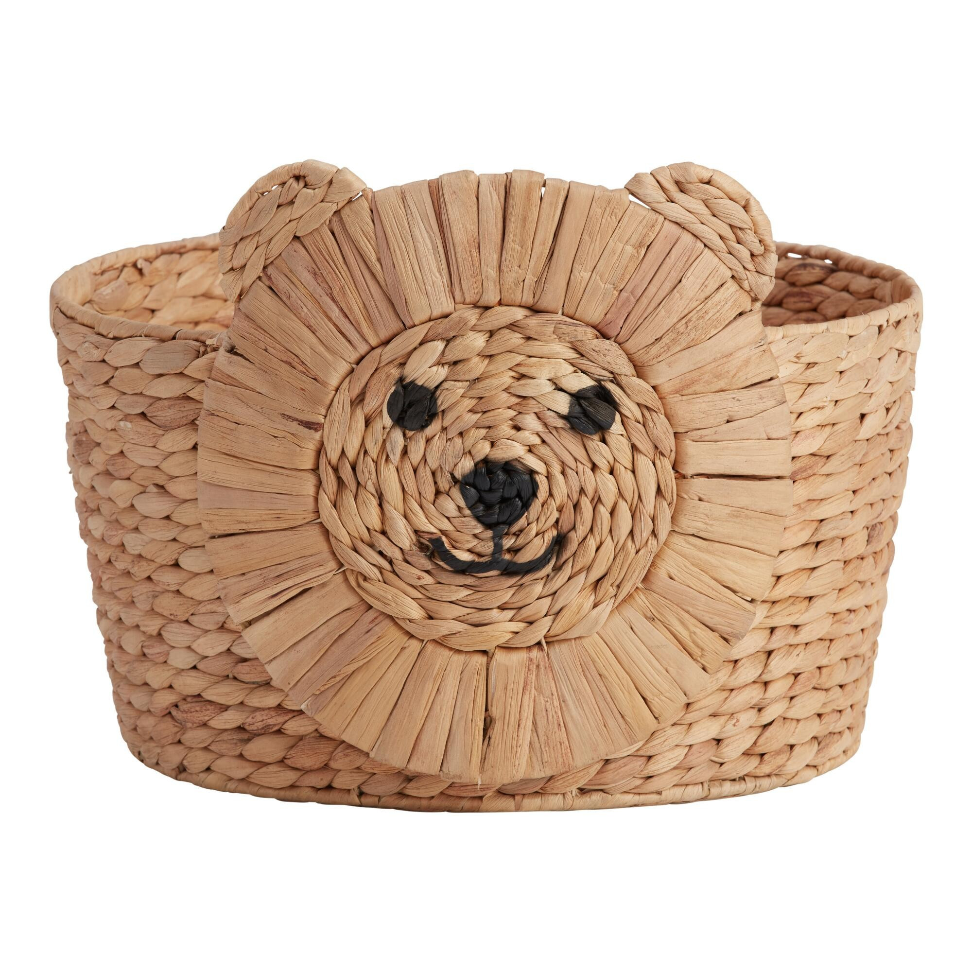 Natural Hyacinth Lion Leon Basket - Wood by World Market | World Market