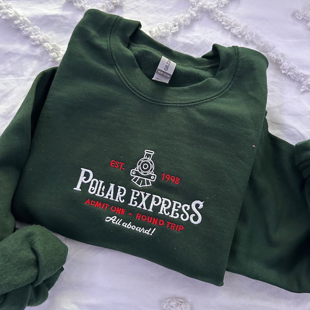 Polar Express Christmas Embroidered Sweatshirt Christmas - Etsy | Etsy (US)